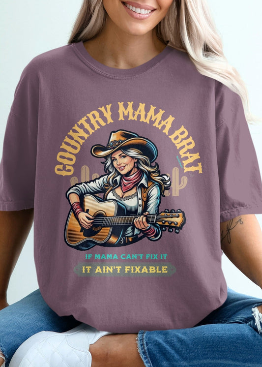 Country Mama Brat Graphic Tee If Mama Can't Fix It Shirt