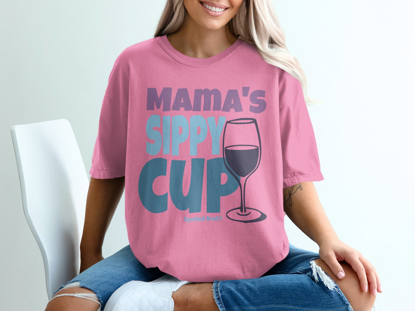 Mama's Sippy Cup Graphic Printed T-shirt