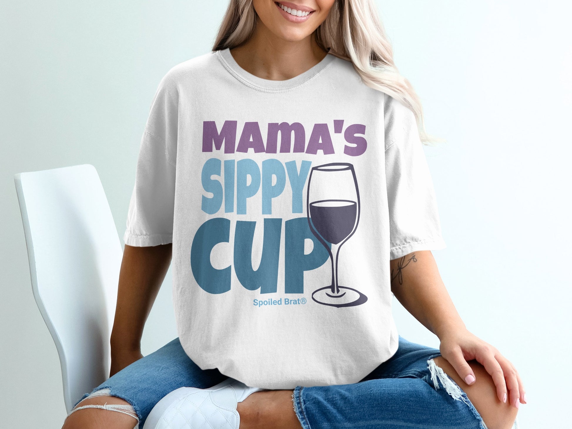 Mama's Sippy Cup Spoiled Brat White Shirt