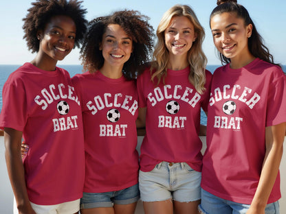 Soccer Brat Pink T-Shirt for Women Casual Wear