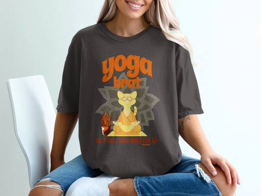 Yoga Cat Paws and Breathe Relaxed Fit T-Shirt product type