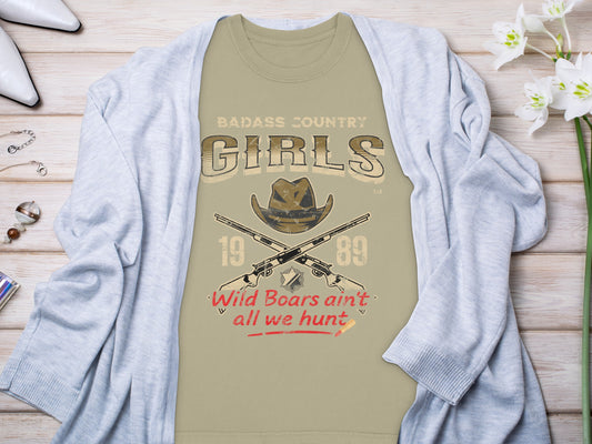 Badass Country Girls Wild Boars Tee Shirt product