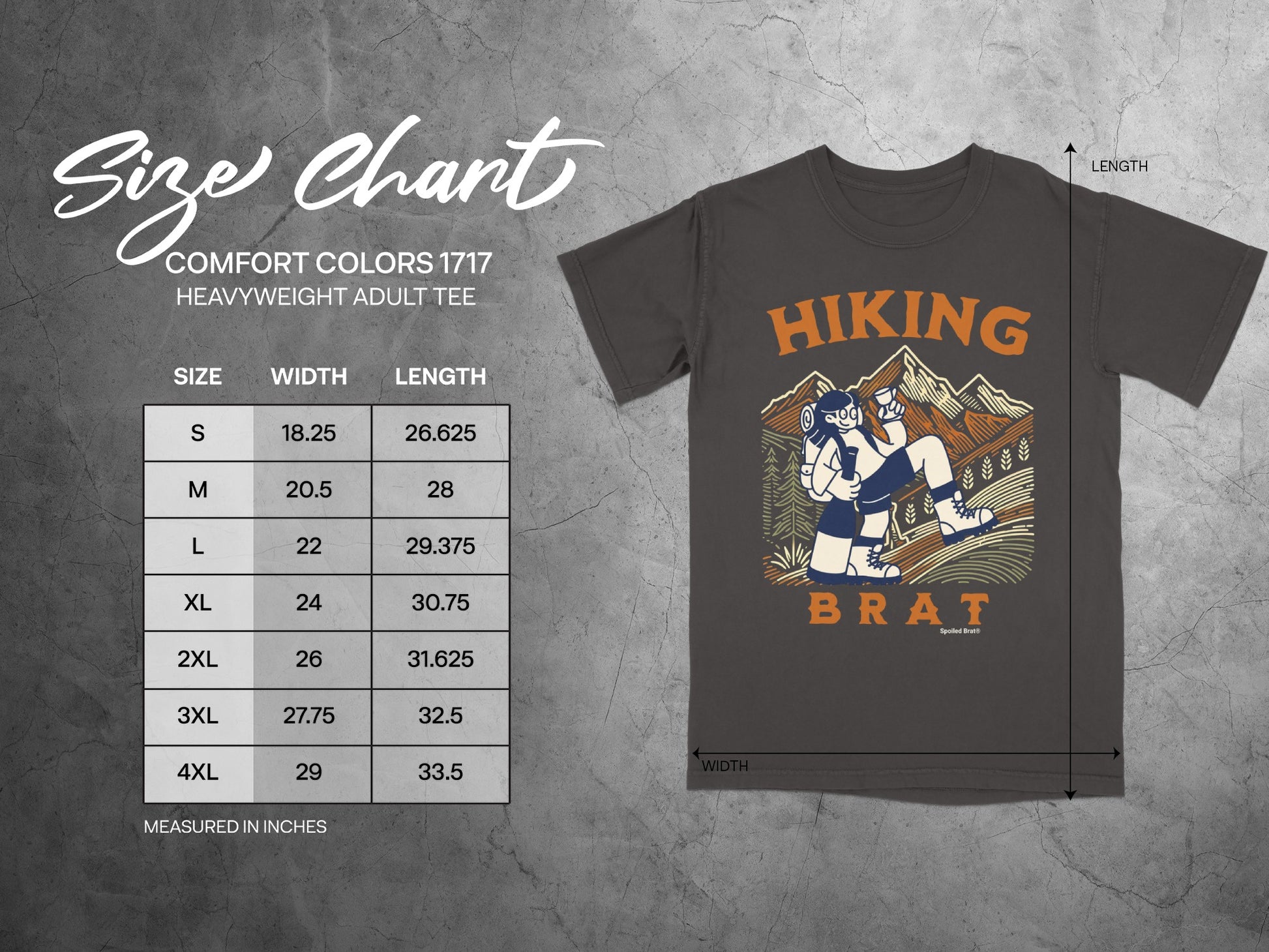 Hiking Brat Graphic Heavyweight Adult Tee Shirt