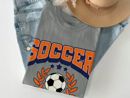 Soccer Themed Casual T-Shirt with Bold Print Design