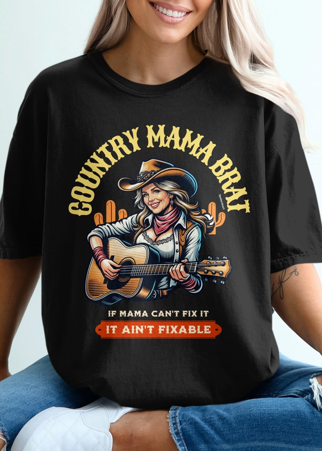 Country Mama Brat If Mama Can't Fix It T-Shirt
