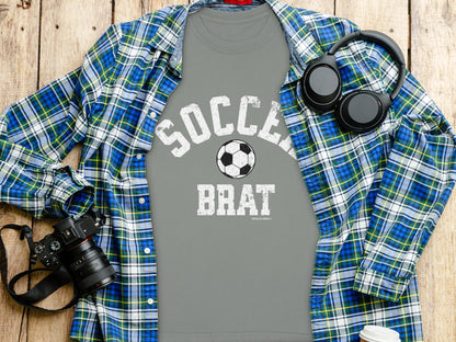 Soccer Brat Grey T-Shirt for Youth Soccer Fans