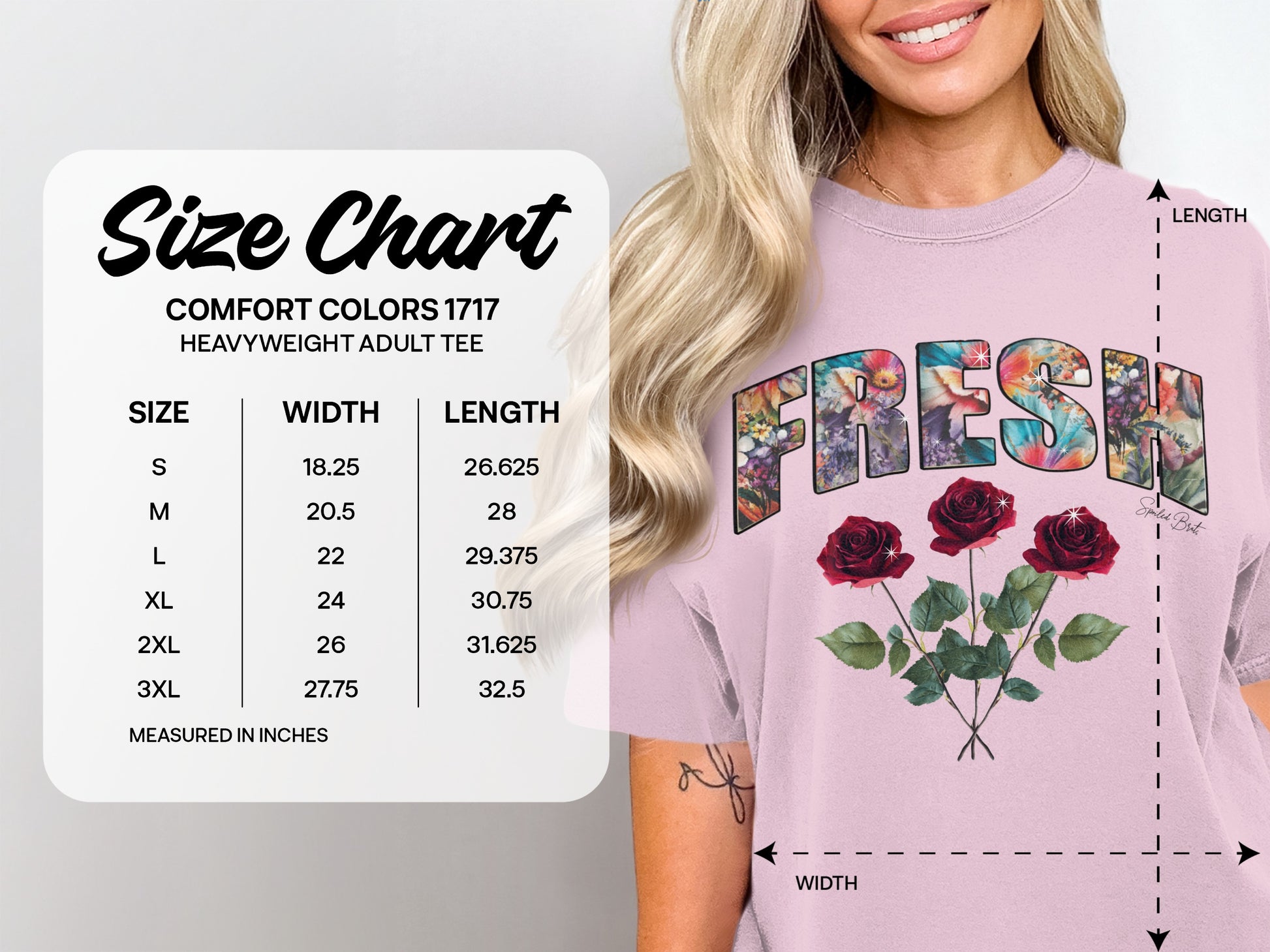 Fresh Roses Graphic Comfort Colors 1717 Tee product type