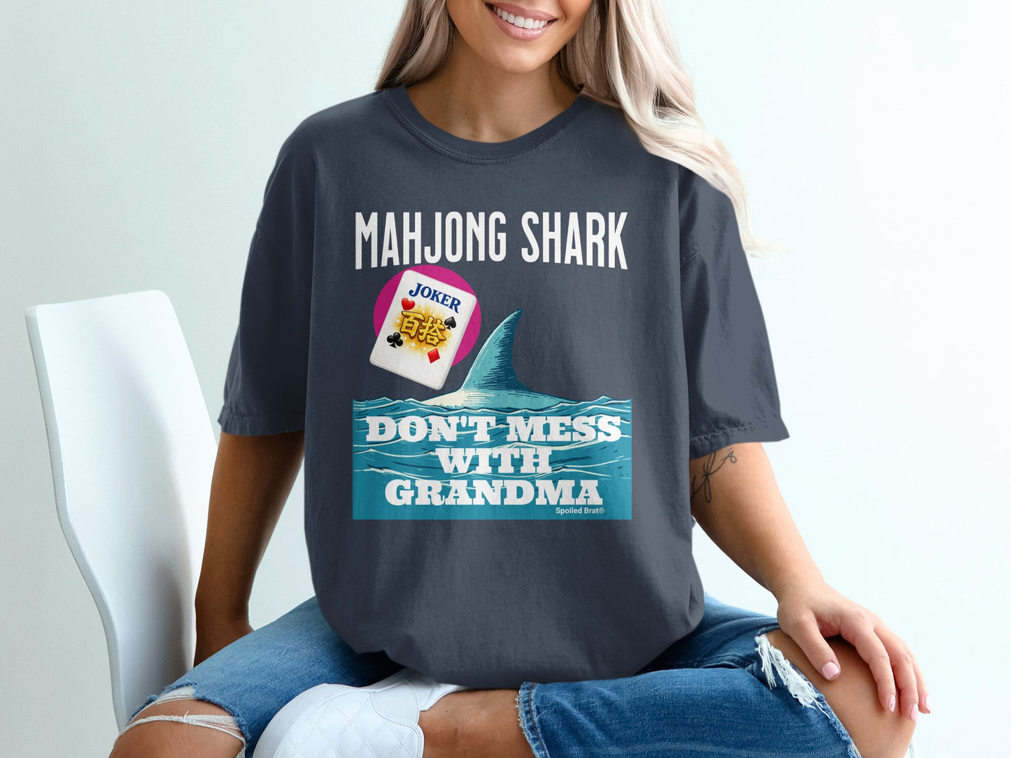 MAHJONG SHARK JOKER TILE DON'T MESS WITH GRANDMA product type