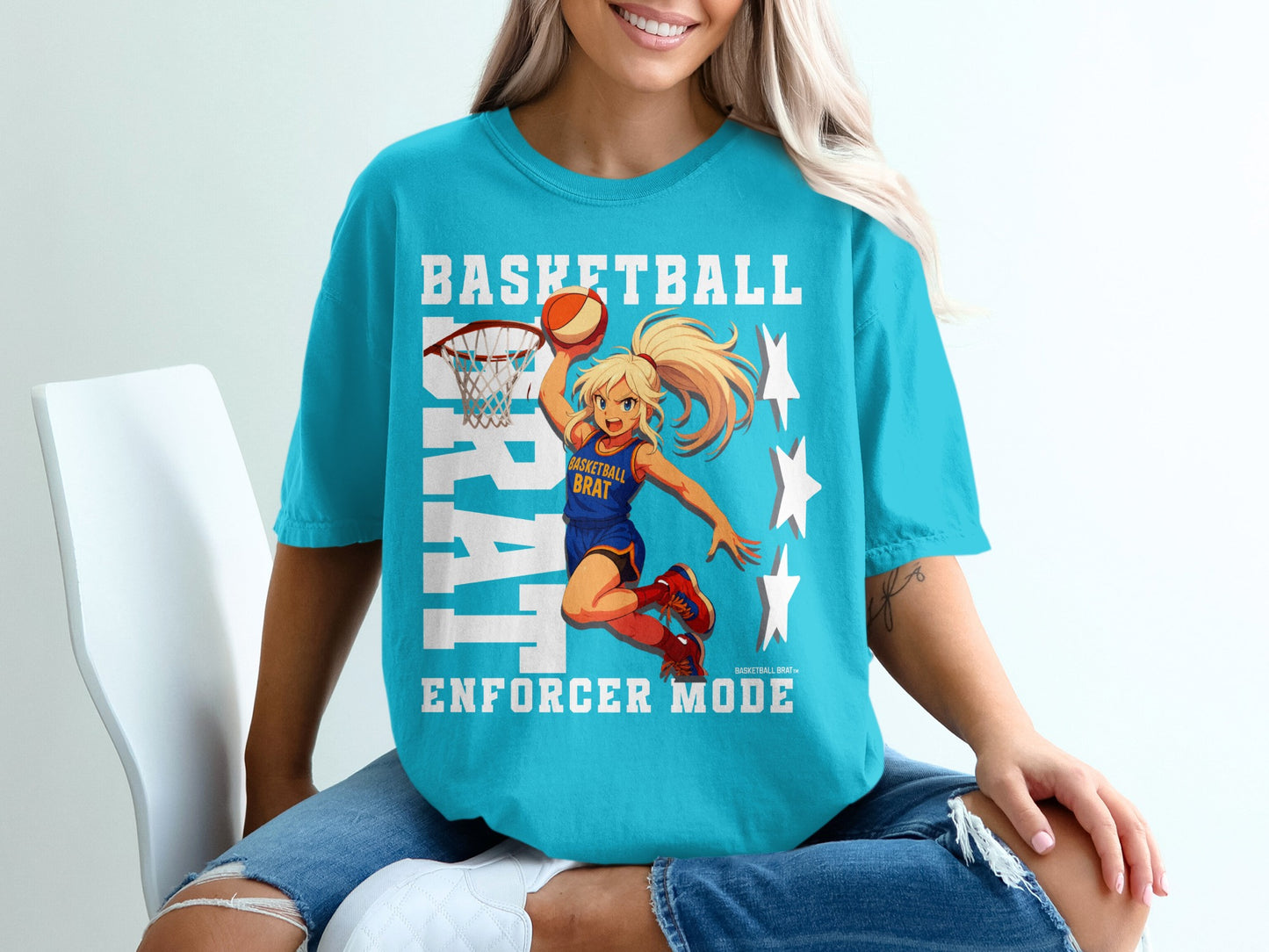 BASKETBALL BRAT ENFORCER MODE Anime Girl Hoop sweatshirt