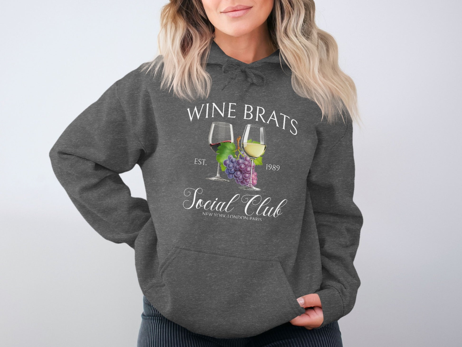Wine Brats Social Club Graphic Hoodie Sweatshirt