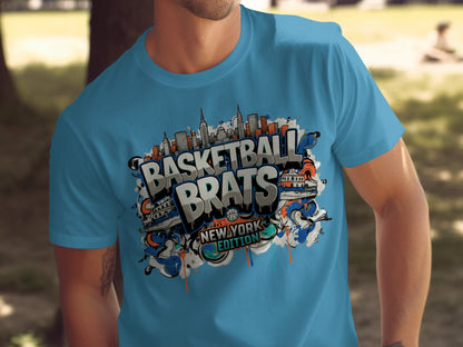Blue t-shirt with "Basketball Brats New York Edition" graphic.