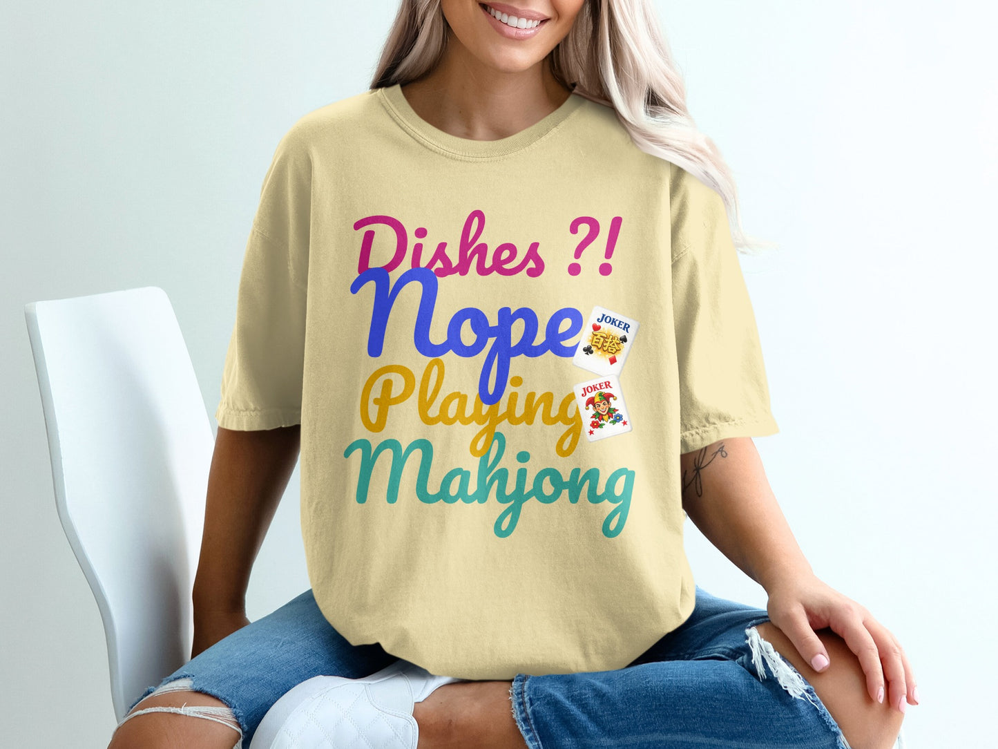 Dishes ?! Nope Playing Mahjong Joker Cards product type