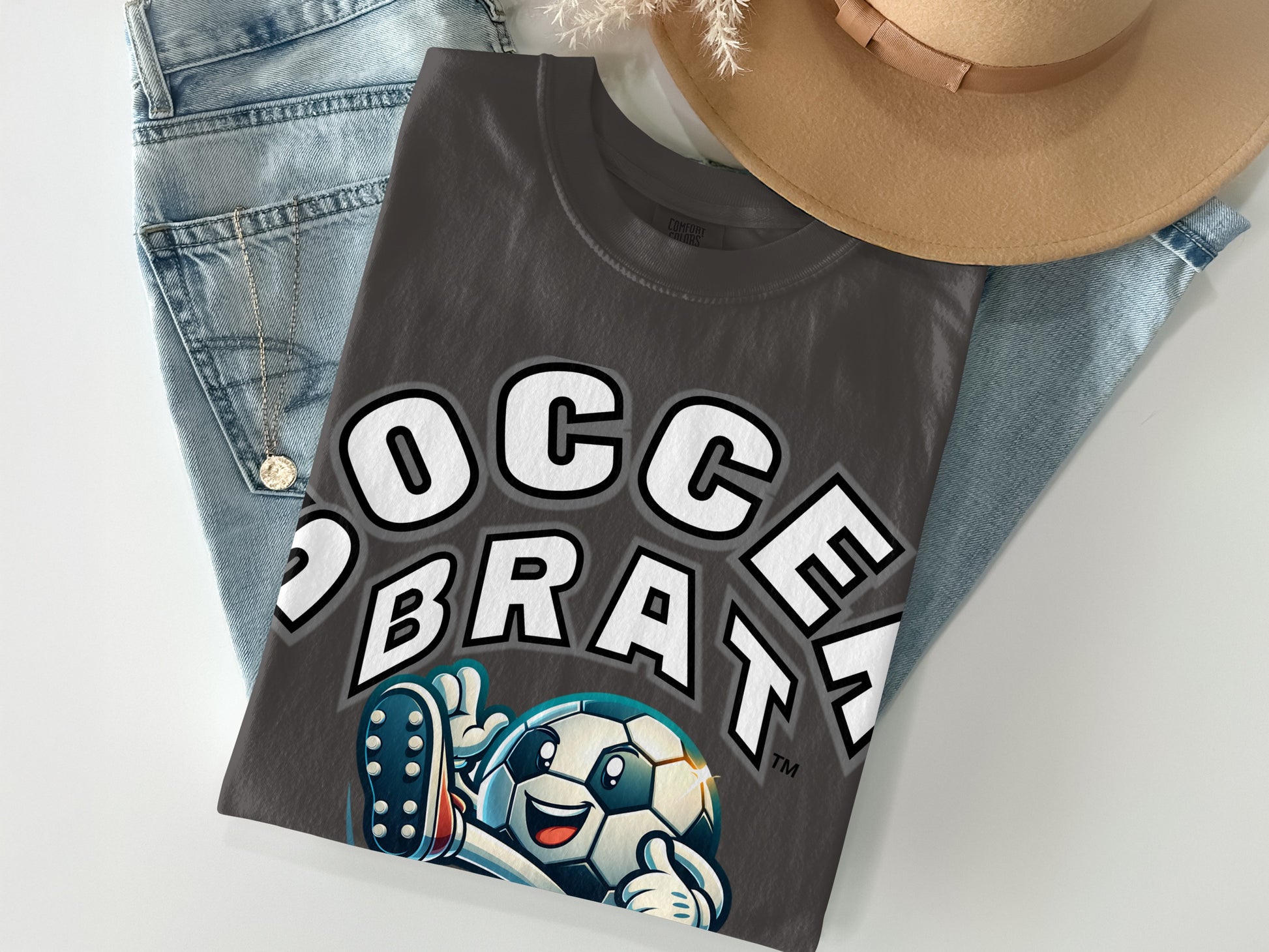 Soccer Brat Graphic Tee Fun Cartoon Design Shirt