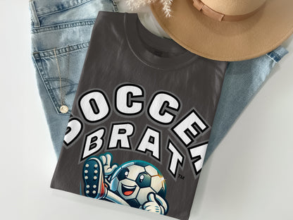 Soccer Brat Graphic Tee Fun Cartoon Design Shirt