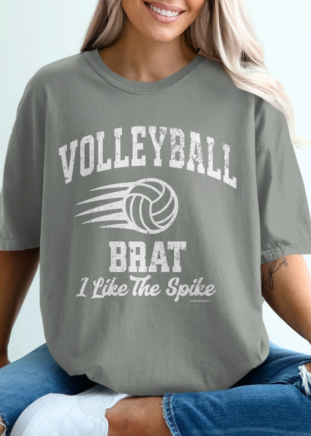 Volleyball Brat I Like The Spike Graphic T-shirt