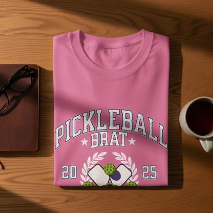 Pink Pickleball Brat Graphic Tee Shirt product type
