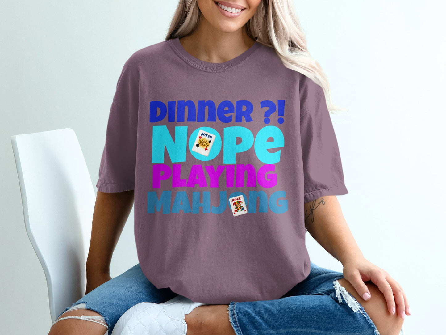 Dinner?! Nope Playing Mahjong Funny Card Game product type