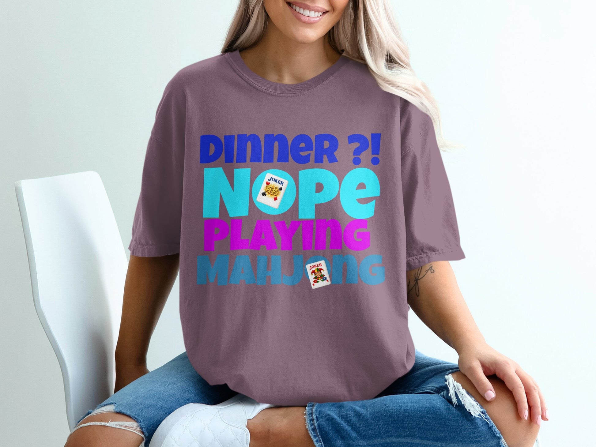 Dinner?! Nope Playing Mahjong Funny Card Game product type