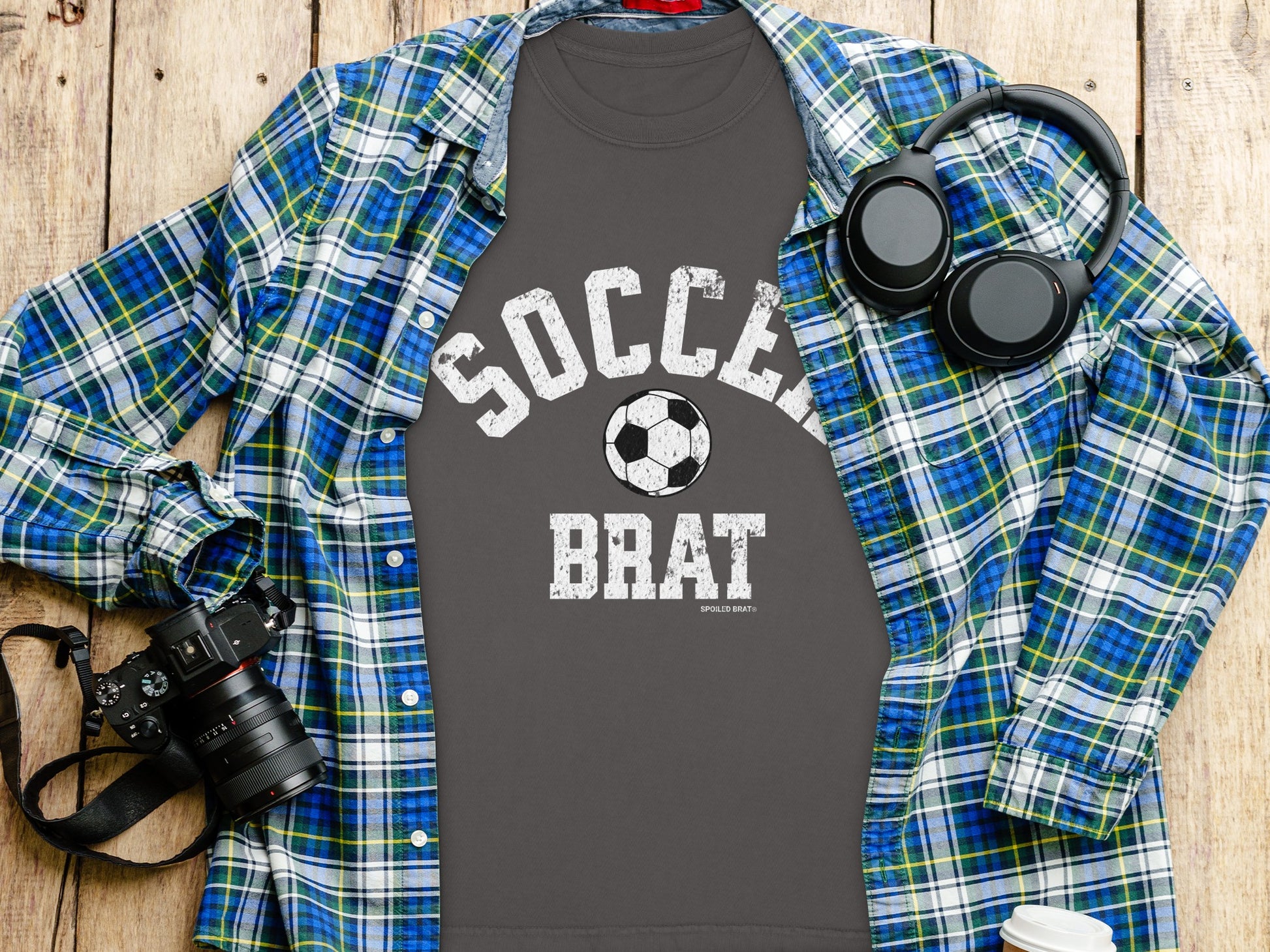 Soccer Brat Graphic Tee with Soccer Ball Design Shirt