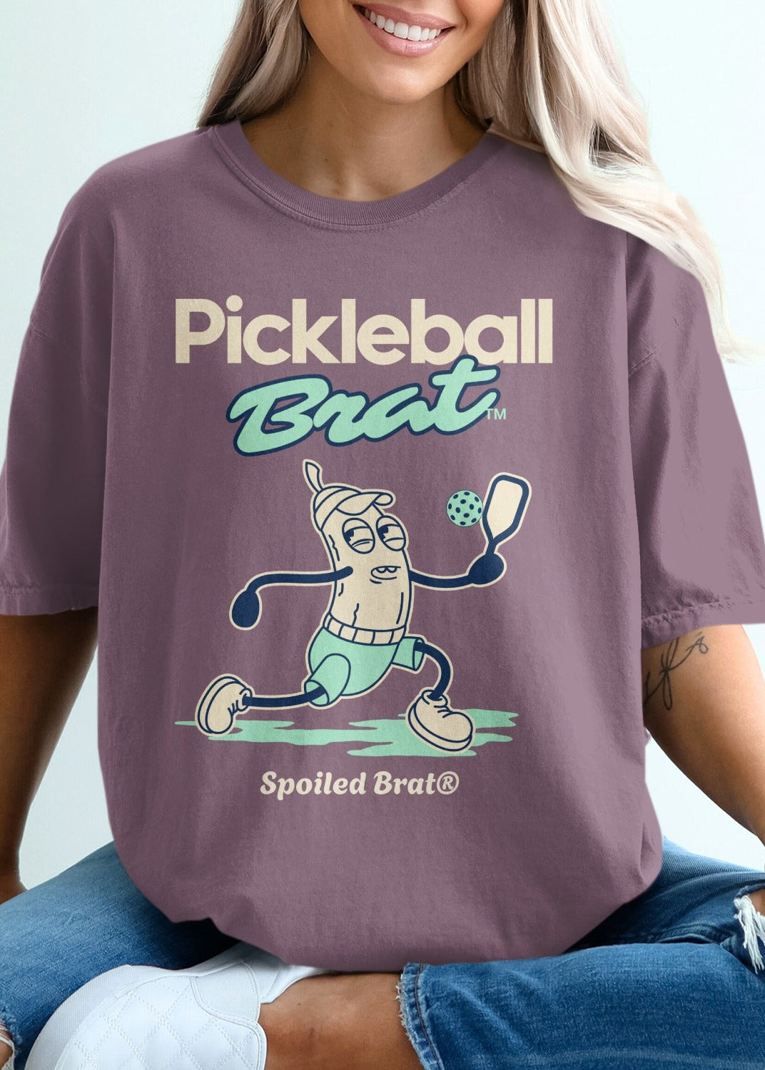 Funny Pickleball Brat Spoiled Brat Graphic Tee