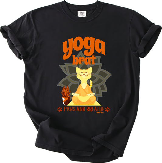 Yoga Brat Paws and Breathe Cat Graphic T-Shirt product