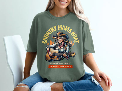 Country Mama Brat If Mama Can't Fix It Graphic Tee