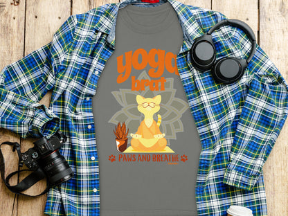Yoga Breath Paws and Breathe Cat Themed T-shirt product
