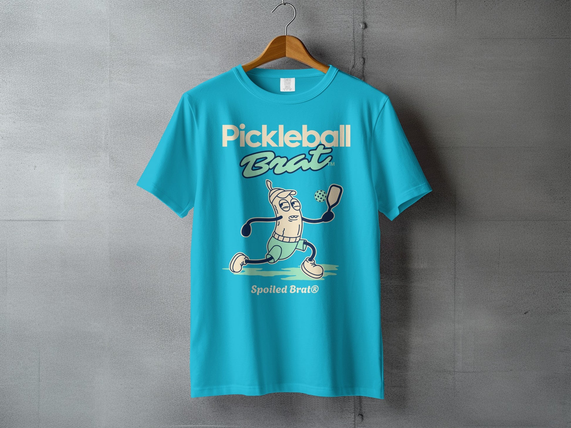 Pickleball Brat Spoiled Brat Blue Graphic Tee Shirt