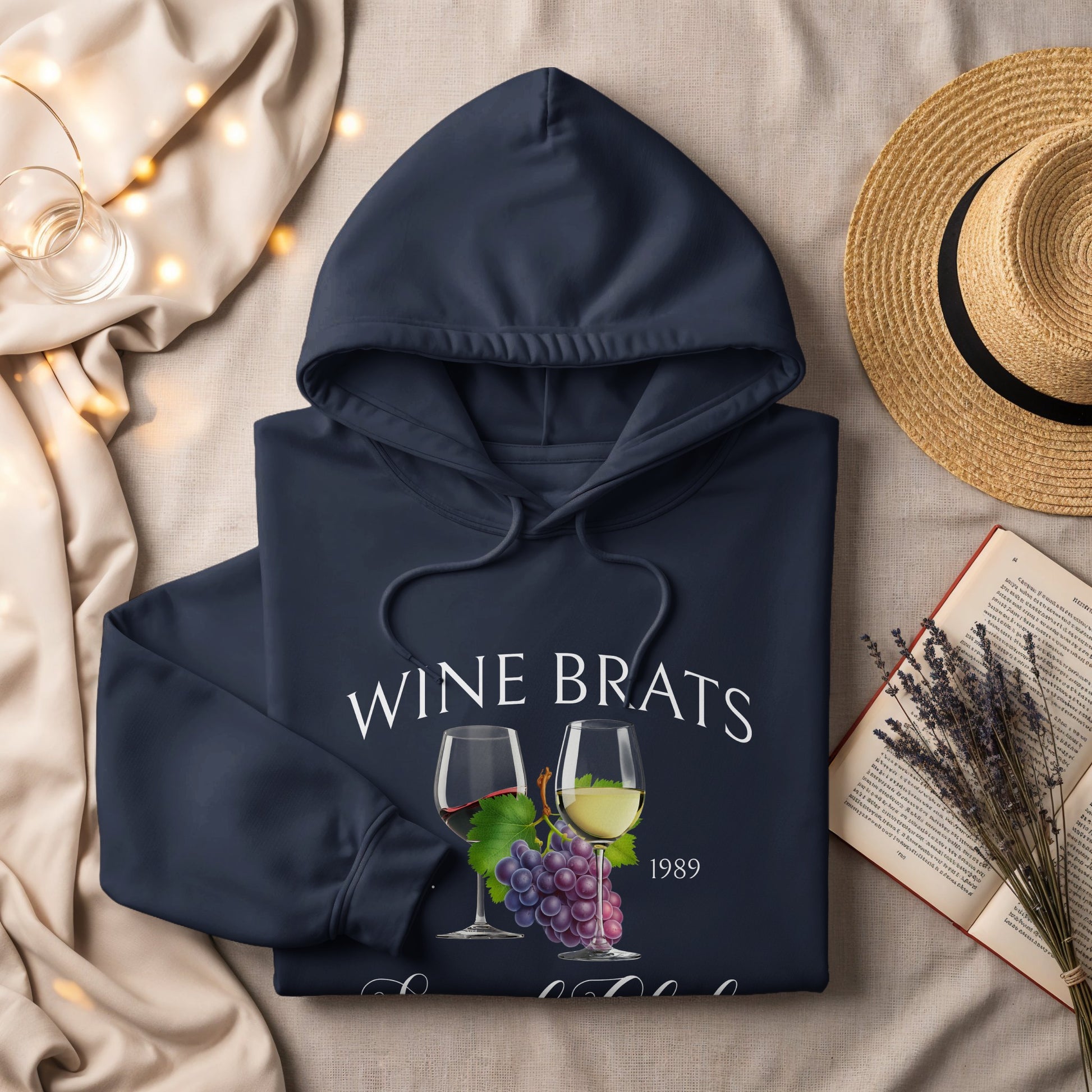 Wine Brats 1989 Graphic Pullover Hoodie Casual Top
