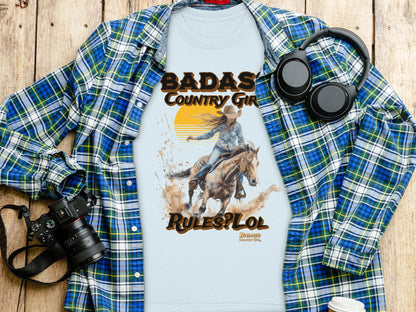 BADASS Country Girl Rules LOL Printed T-Shirt product type