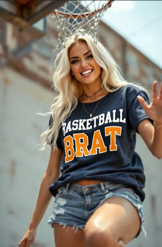 BASKETBALL BRAT TM Bold Statement BRAT Graphic Tease T-Shirt