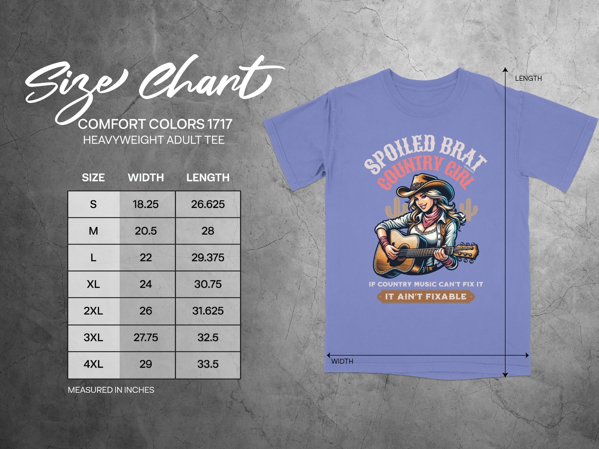 Spoiled Brat Country Girl Comfort Colors 1717 Tee