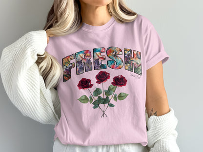 Fresh Floral Graphic Short-Sleeve Casual Top product type