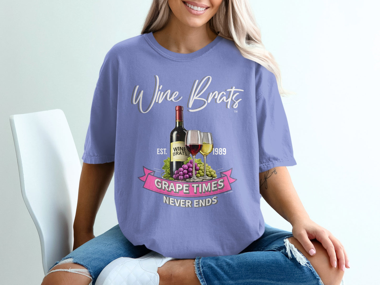 Wine Brats Grape Times Never Ends Graphic Tee