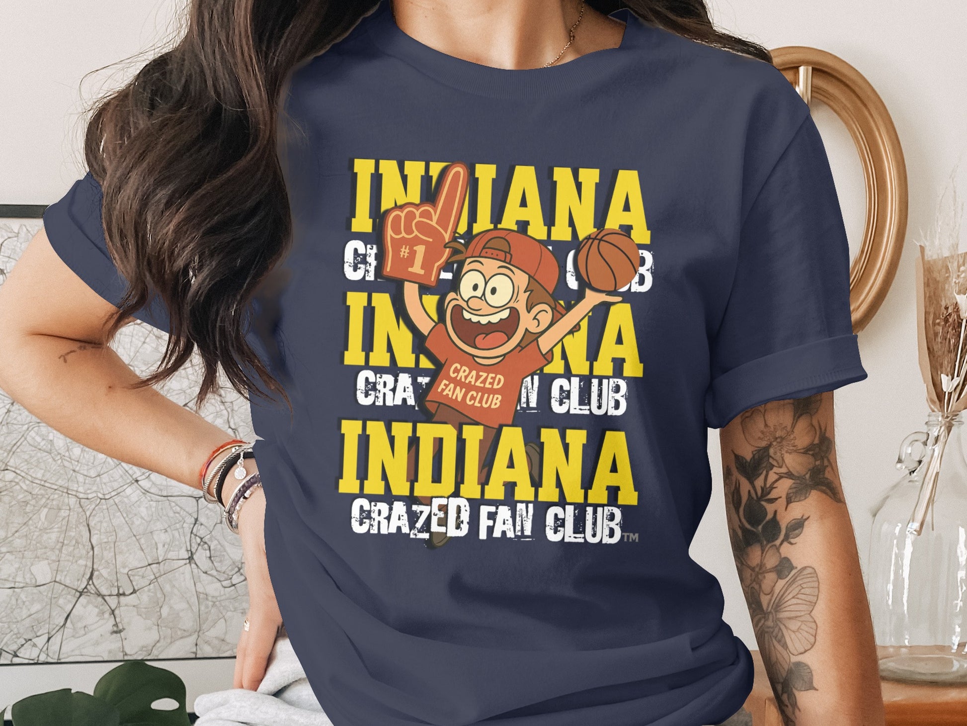 Indiana Crazed Fan Club Funny Graphic Tee Shirt product