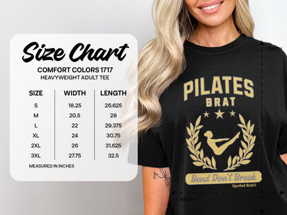 Pilates Brat Bend Don't Break Slogan Adult Tee Product