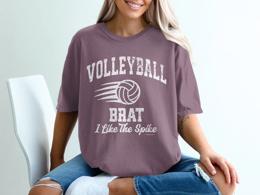 Volleyball Brat I Like The Spike Graphic Tee