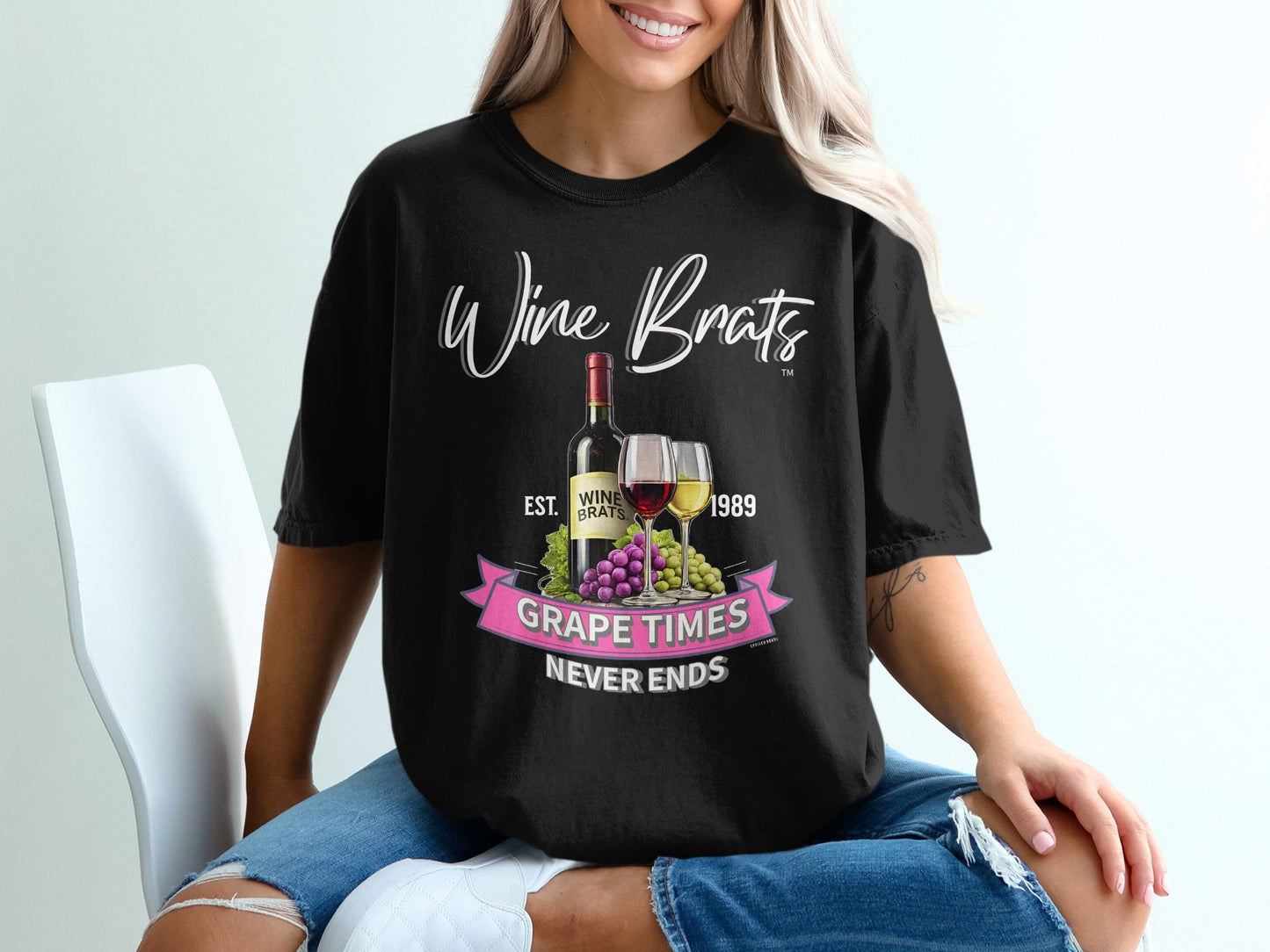 Wine Brats Grape Times Never Ends Graphic Tee