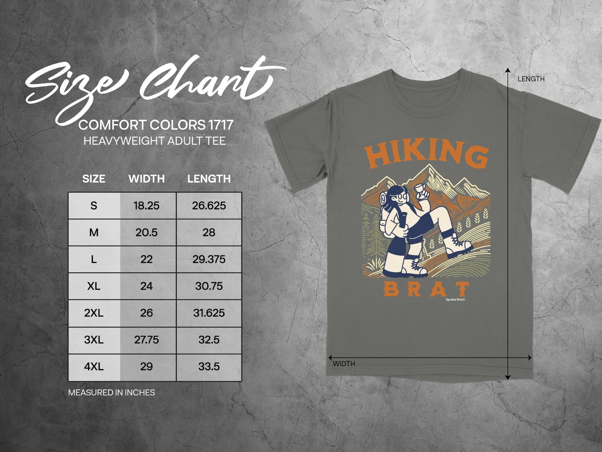 Comfort Colors 1717 Hiking Brat Design Tee Shirt