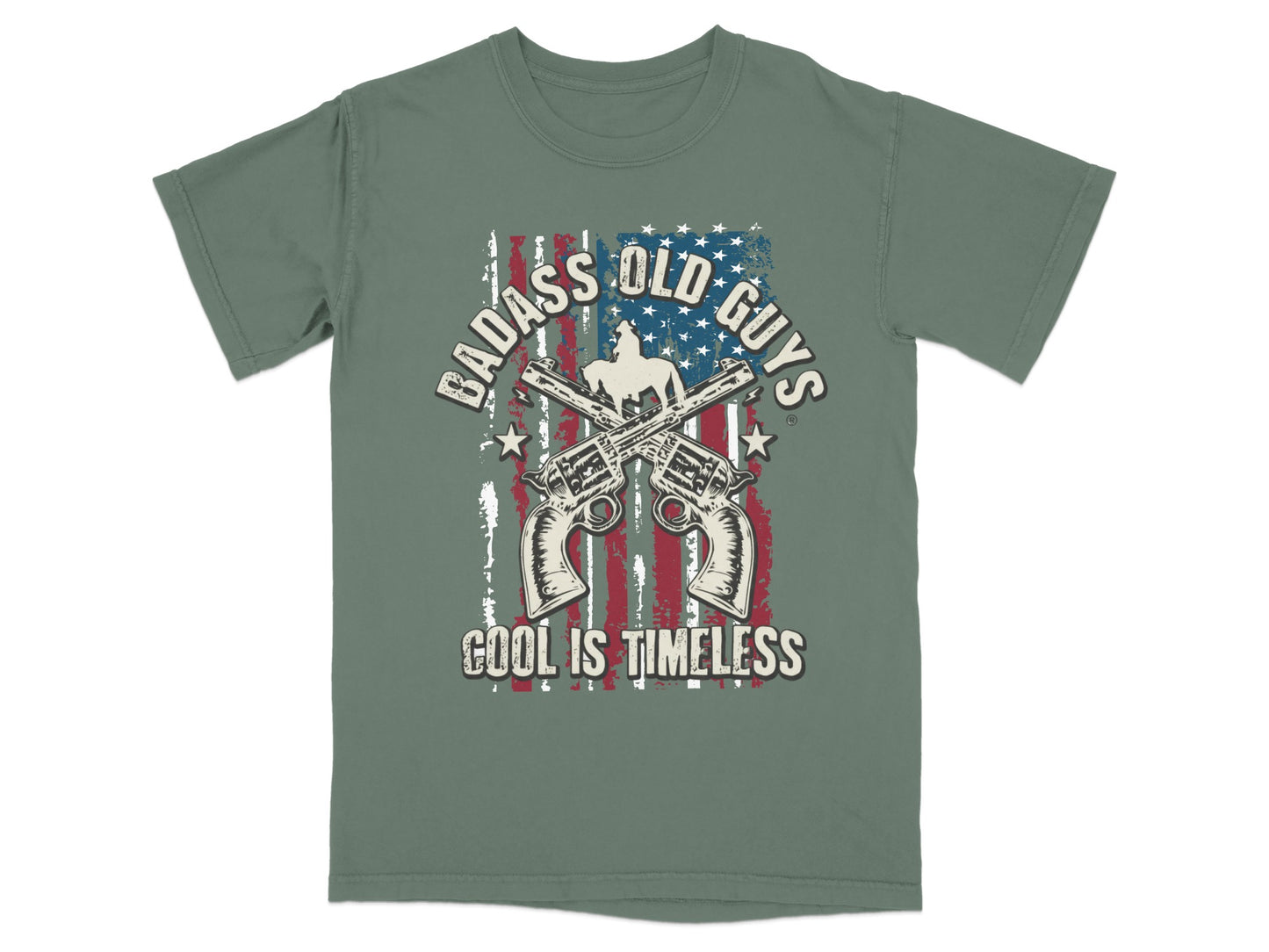 Badass Old Guys Cool Is Timeless American Flag Revolvers product type