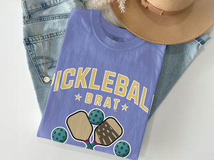 Pickleball Brat Funny Graphic On Purple T-shirt Product