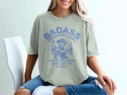 Badass Country Girl Cowboy Graphic T Shirt product