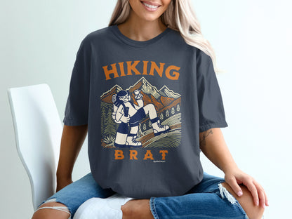 Hiking Brat Cartoon Character Graphic Tee