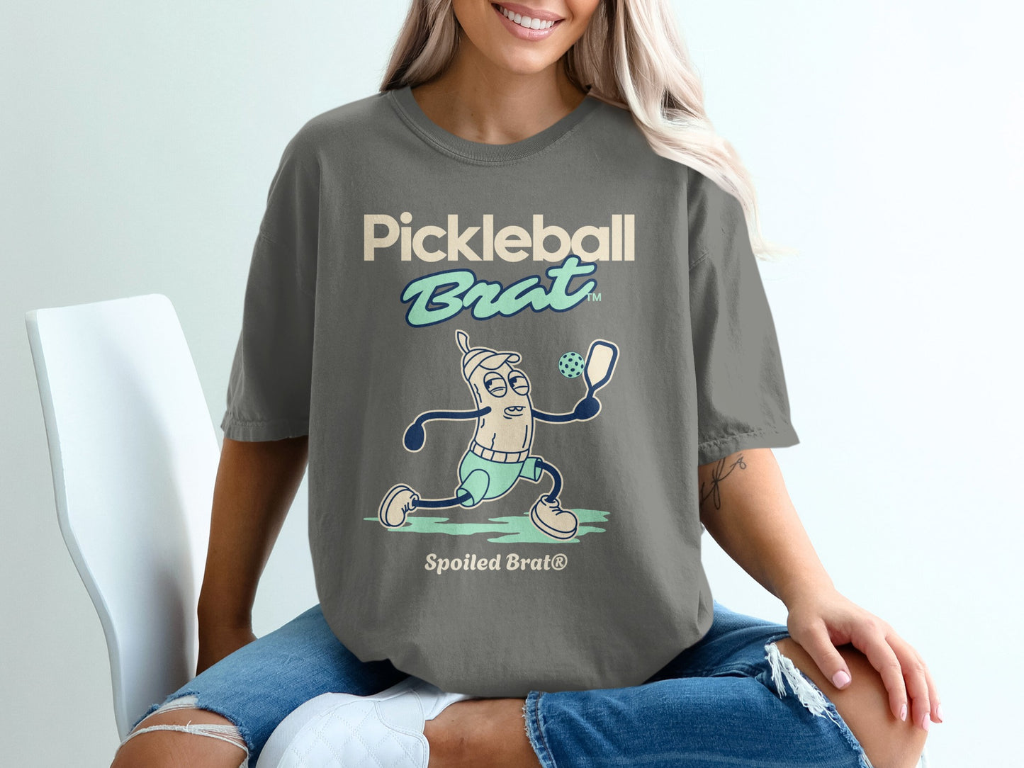 Pickleball Brat Spoiled Brat Graphic Tee Shirt