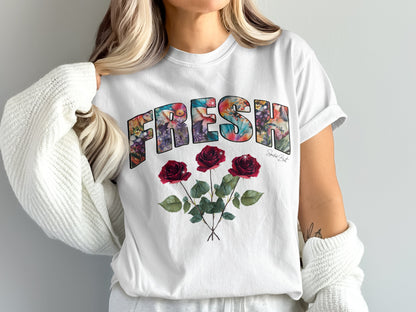 Fresh With Rose Graphic Design T-Shirt product type