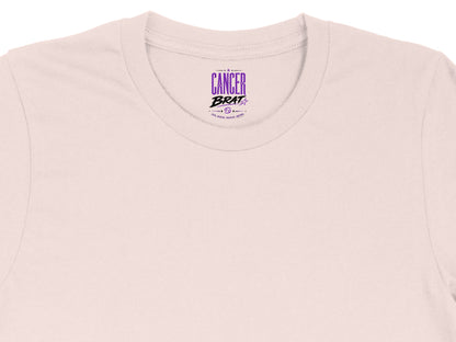 Bell sleeve top with "Cancer Brat" and zodiac characteristics printed on the tag.