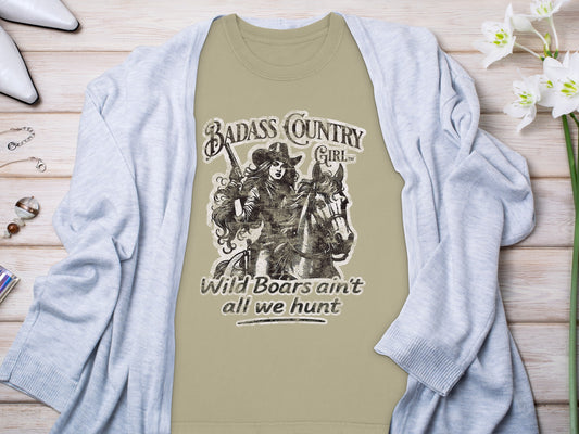 Badass Country Girl Wild Boars Hunt Graphic T-shirt product