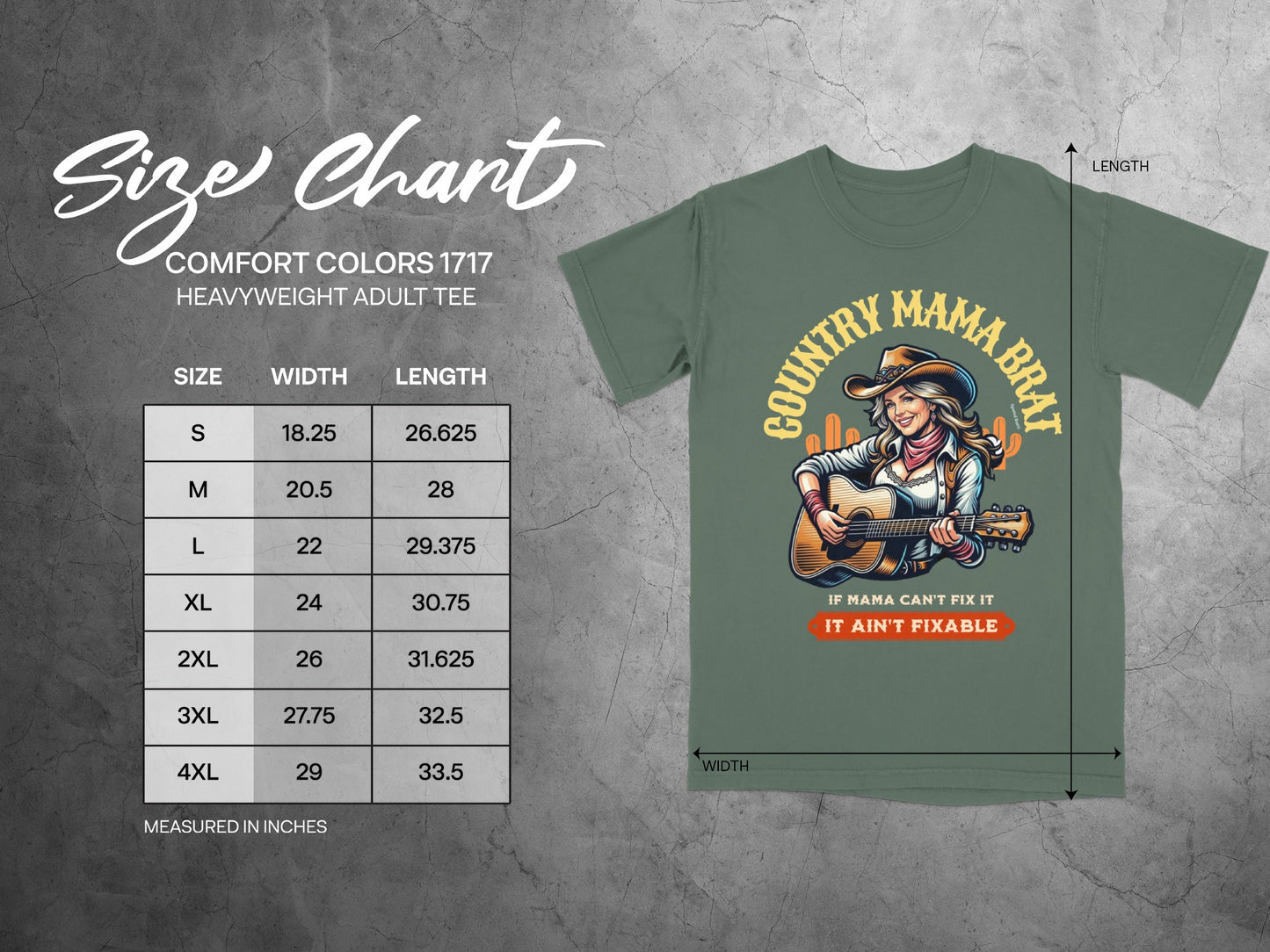 Country Mama Brat If Mama Can't Fix It Adult Tee