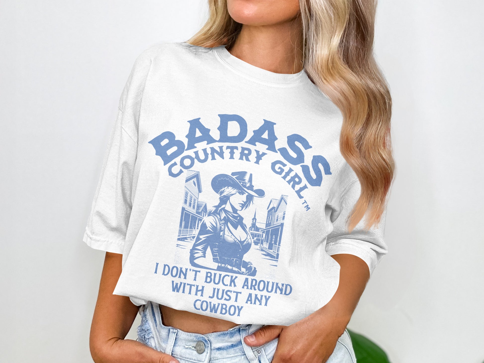 Badass Country Girl I Don't Buck Around Cowboy product type