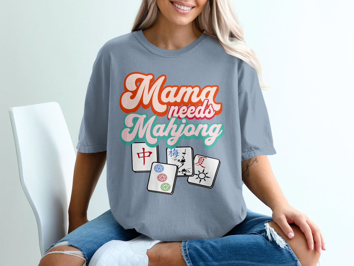 Mama Needs Mahjong Graphic Tee Shirt